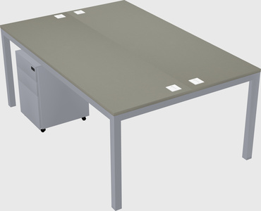Shared rectangular desk