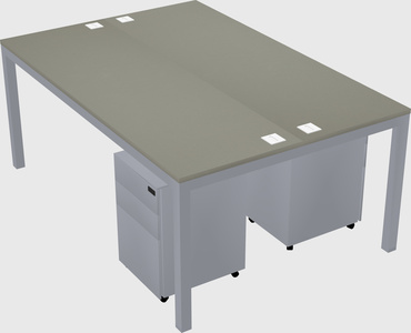 Shared rectangular desk