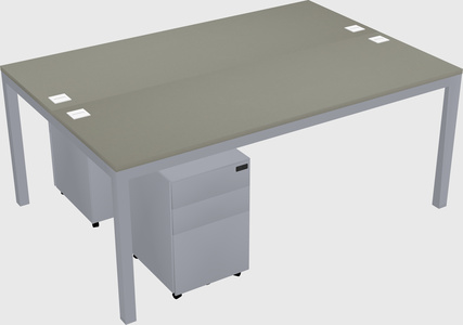 Shared rectangular desk