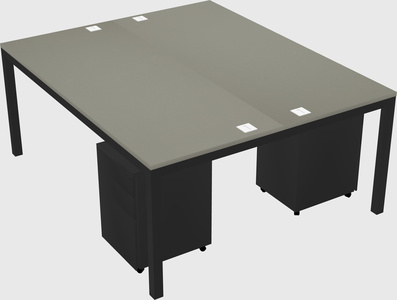 Shared rectangular desk
