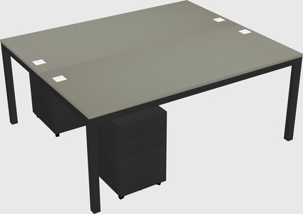 Shared rectangular desk