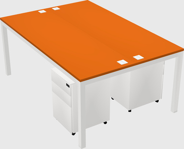 Shared rectangular desk