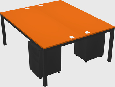 Shared rectangular desk