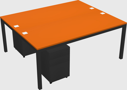 Shared rectangular desk