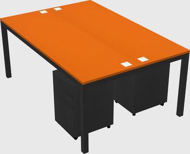 Shared rectangular desk