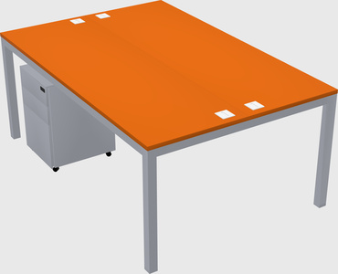Shared rectangular desk