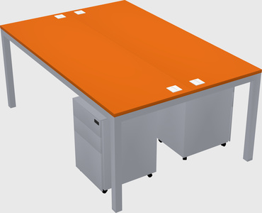 Shared rectangular desk