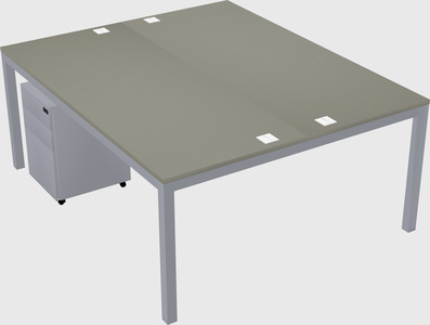 Shared rectangular desk