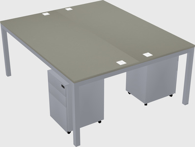 Shared rectangular desk