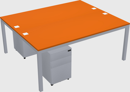Shared rectangular desk
