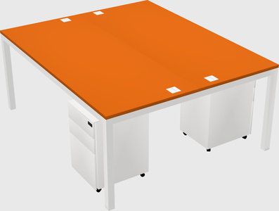 Shared rectangular desk