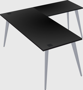 Modern l-shaped office desk