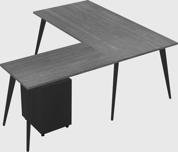 Modern l-shaped office desk
