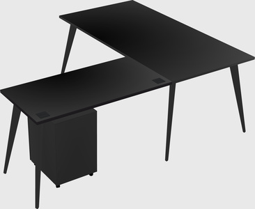 Modern l-shaped office desk