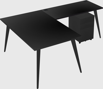 Modern l-shaped office desk