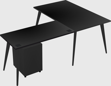 Modern l-shaped office desk