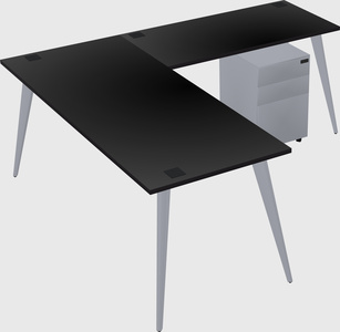 Modern l-shaped office desk