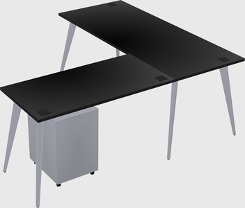 Modern l-shaped office desk
