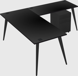 Modern l-shaped office desk