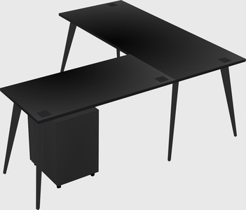 Modern l-shaped office desk