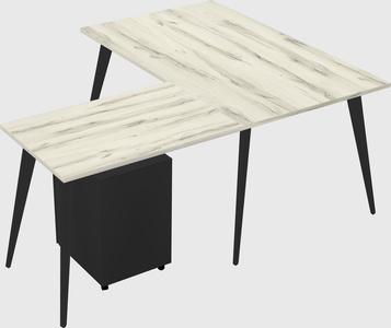 Modern l-shaped office desk