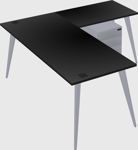 Modern l-shaped office desk