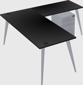 Modern l-shaped office desk