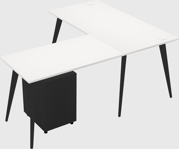 Modern l-shaped office desk