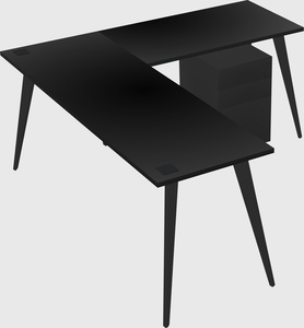 Modern l-shaped office desk