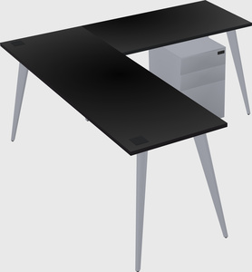 Modern l-shaped office desk