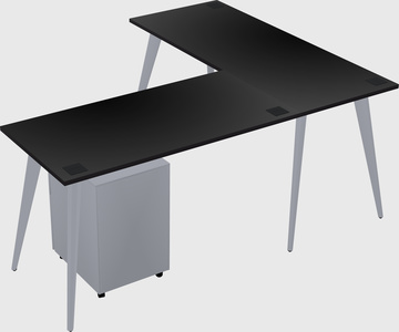 Modern l-shaped office desk