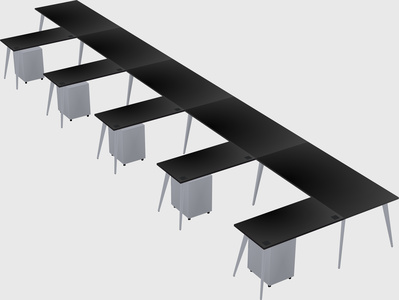 Modern l-shaped office desk