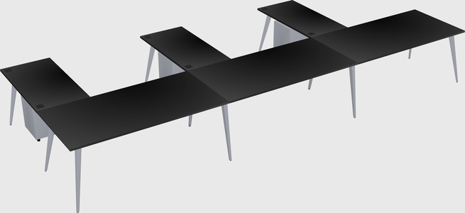 Modern l-shaped office desk