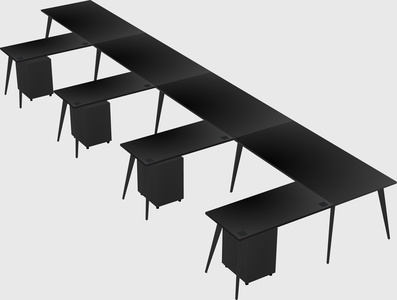 Modern l-shaped office desk