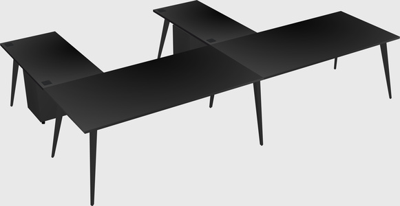 Modern l-shaped office desk