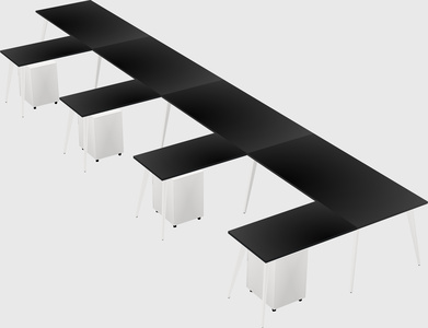 Modern l-shaped office desk