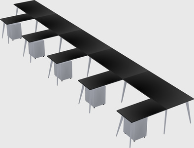Modern l-shaped office desk