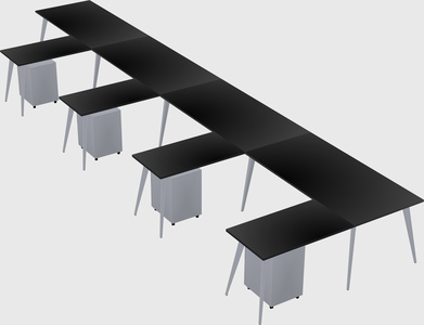 Modern l-shaped office desk
