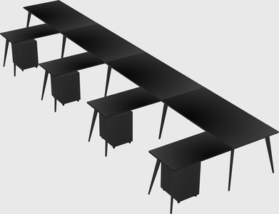 Modern l-shaped office desk