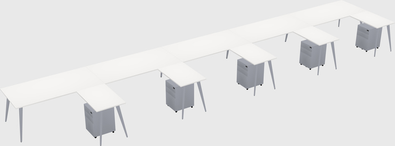 Modern l-shaped office desk