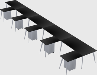 Modern l-shaped office desk