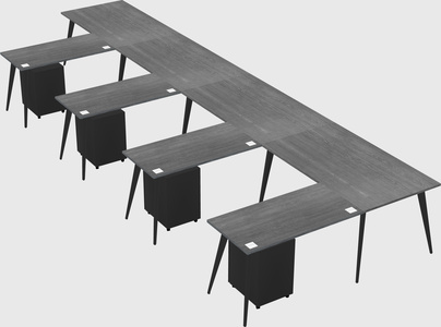 Modern l-shaped office desk
