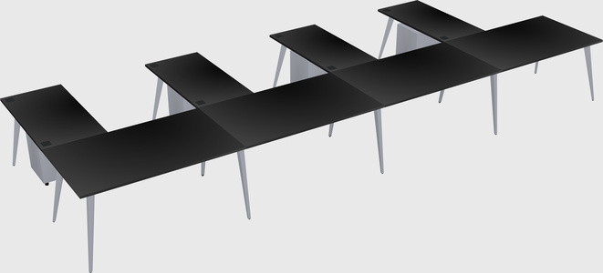 Modern l-shaped office desk