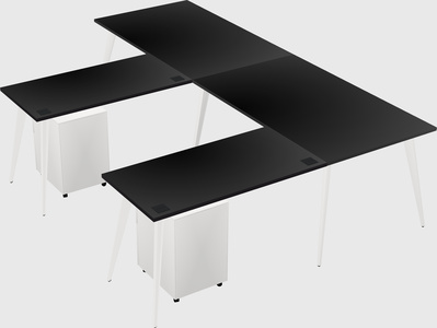 Modern l-shaped office desk