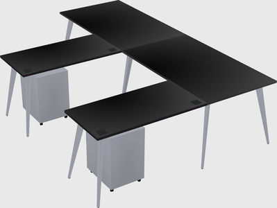 Modern l-shaped office desk
