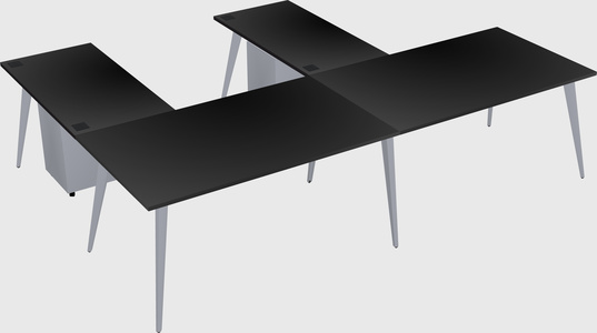 Modern l-shaped office desk