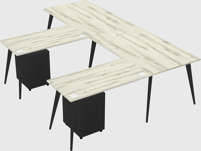 Modern l-shaped office desk