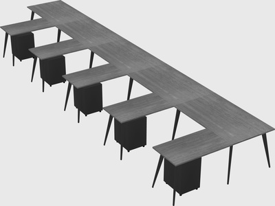 Modern l-shaped office desk