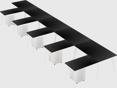Modern l-shaped office desk