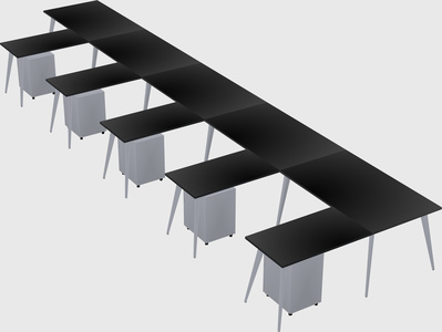 Modern l-shaped office desk